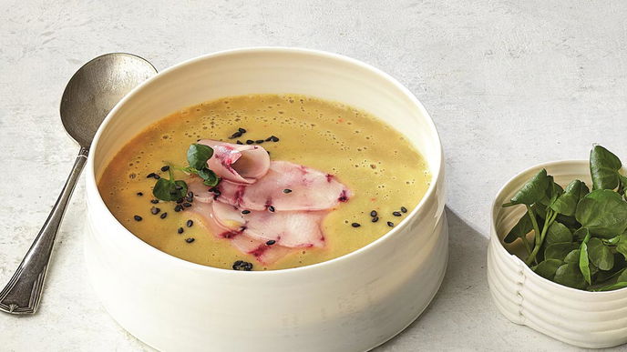 Cubio Suppe mit Brunnenkresse 