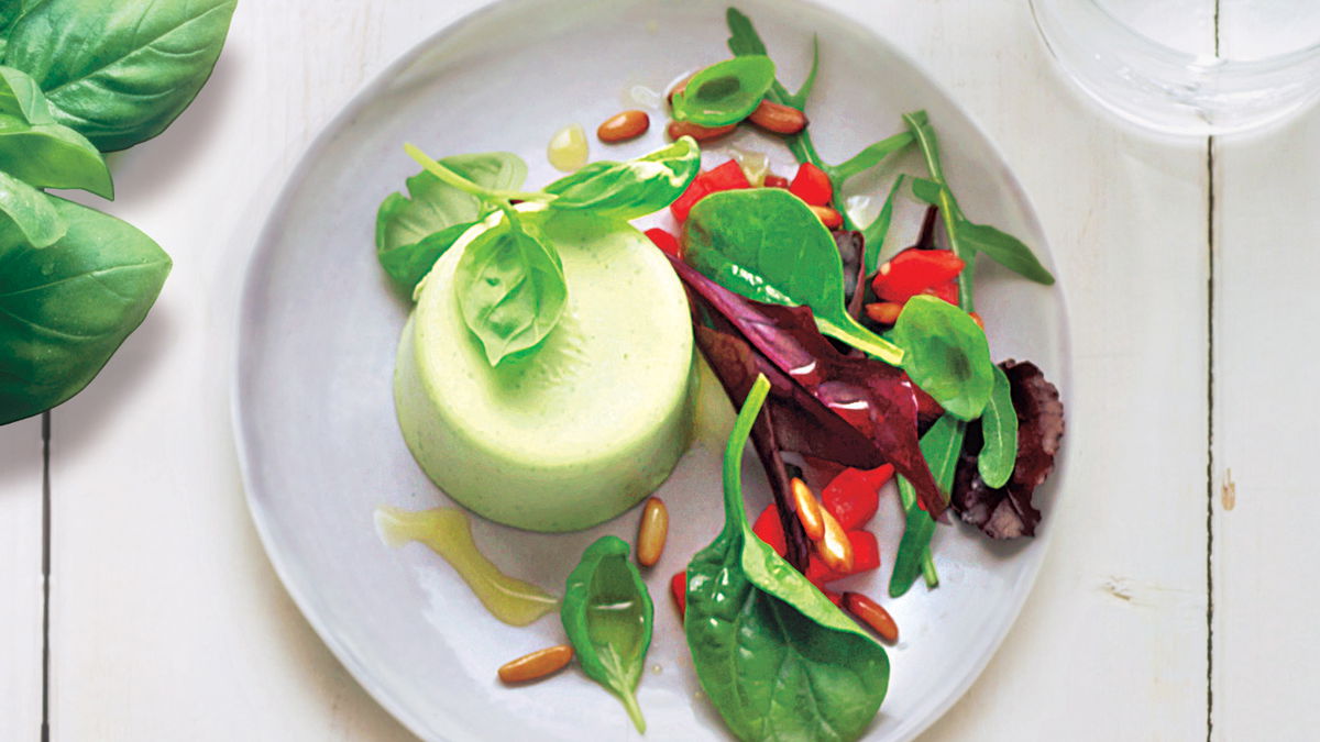 Basilikum-Panna-cotta
