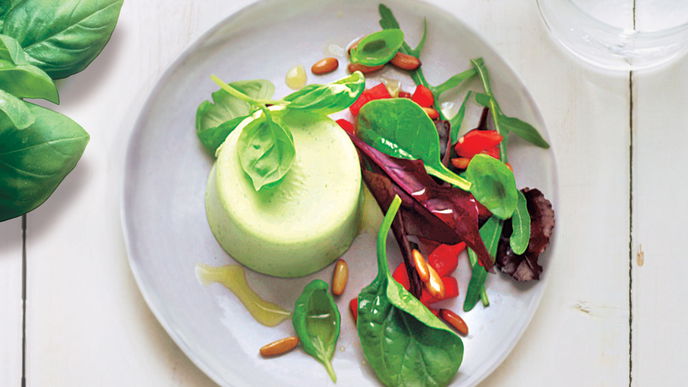 Basilikum-Panna-cotta