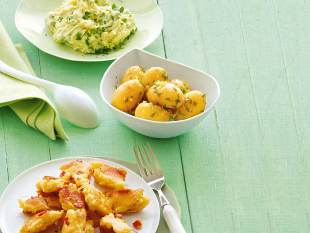 Drei Beilagen zu Spargel
