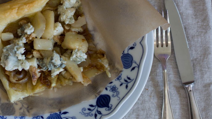 Birnen Gorgonzolaschnitten