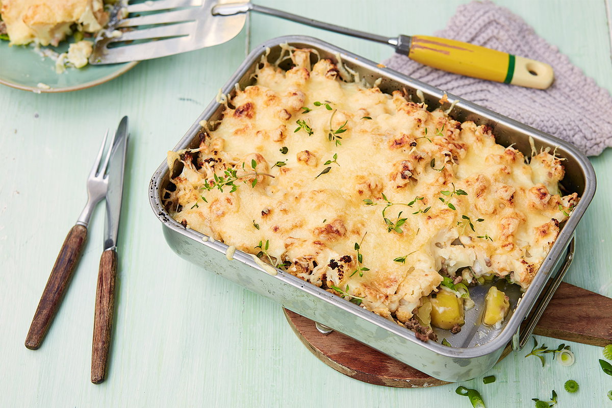Blumenkohlauflauf mit Hackfleisch