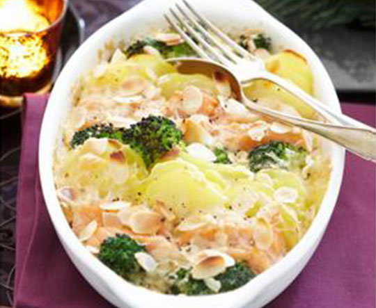 Brokkoli-Lachs-Auflauf