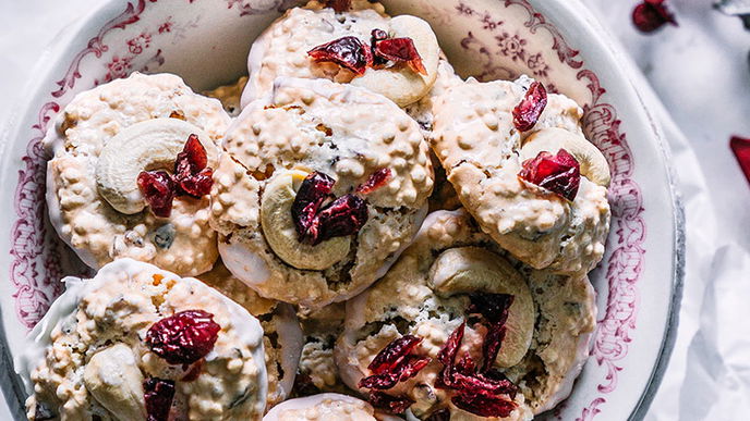 Cashew-Quinoa-Makronen mit Cranberries
