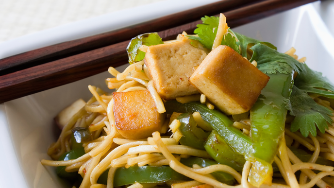 Kalorienarme Konjaknudeln mit Tofu