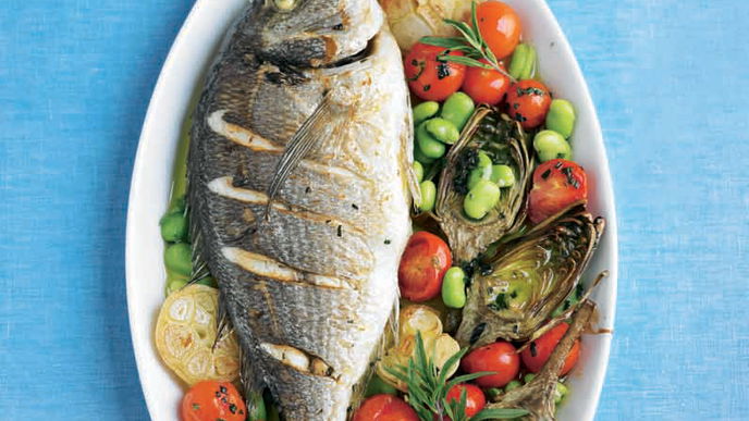 Dorade aus dem Ofen