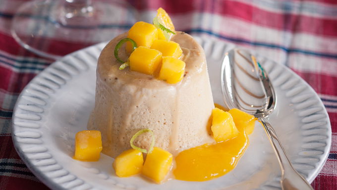 Dunkelbierparfait mit Mango