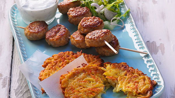 Frikadellen mit Gemüse-Rösti