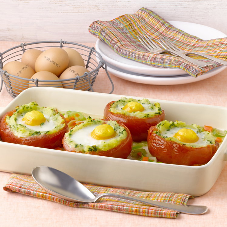 Gebackene Tomaten mit Ei