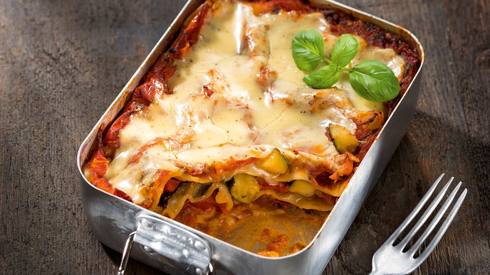 Vegane Gemüselasagne mit Mandelcreme 