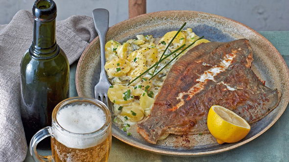 Goldbutt mit Kartoffelsalat 