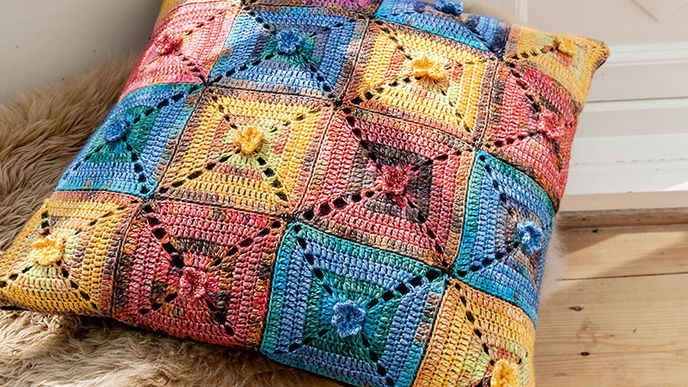 Buntes Patchwork Bodenkissen