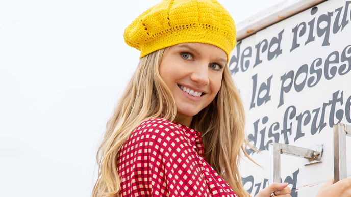 Kostenlose Häkelanleitung für eine schicke Baskenmütze