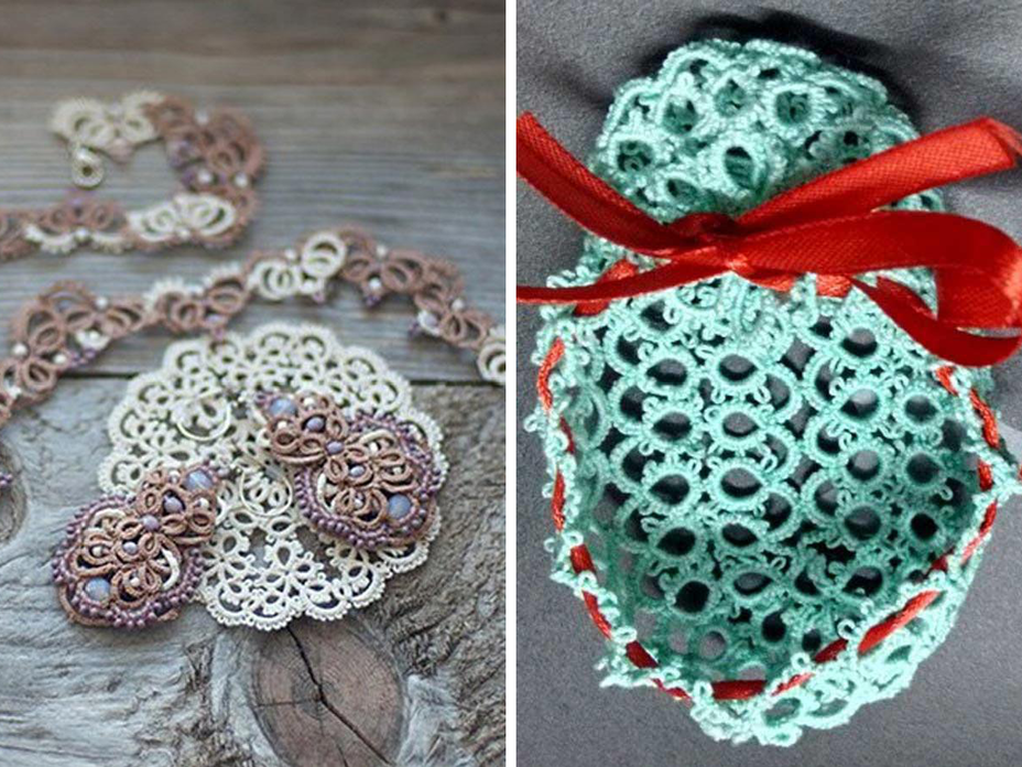 Schmuck und Babyschuhe aus Spitze