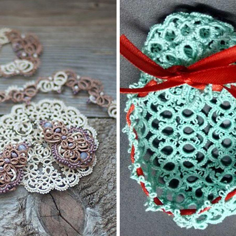 Schmuck und Babyschuhe aus Spitze