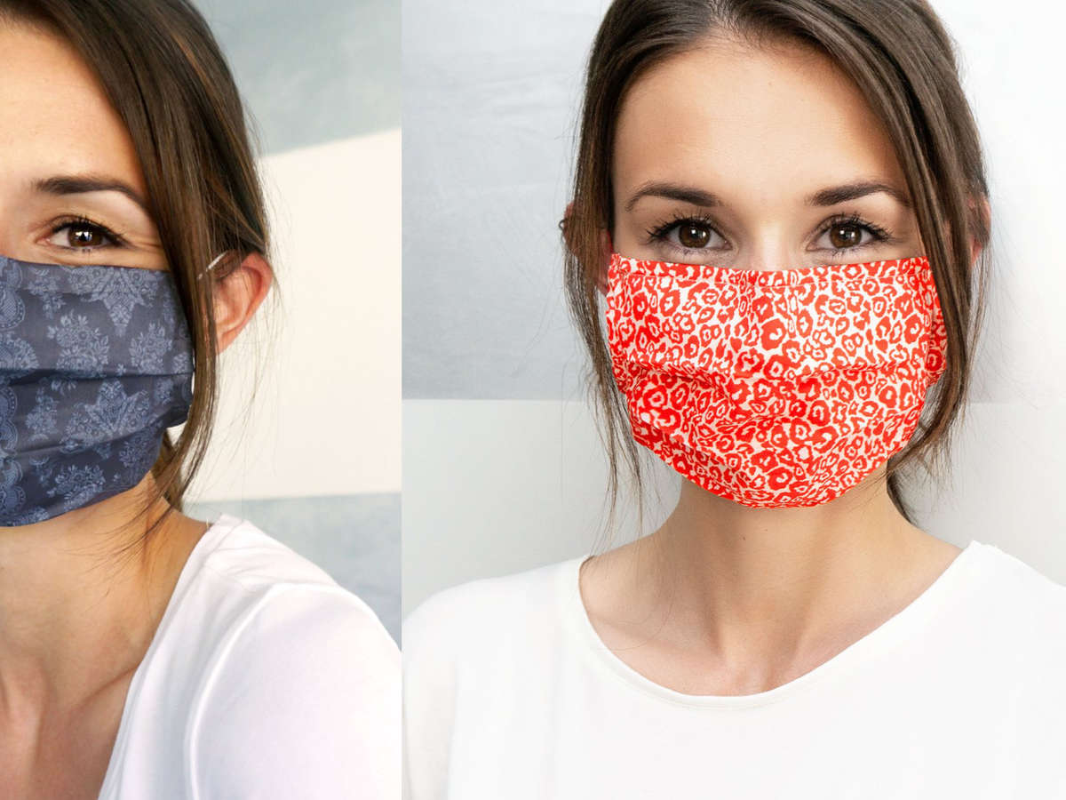 Modische Stoffmasken Happy Masken