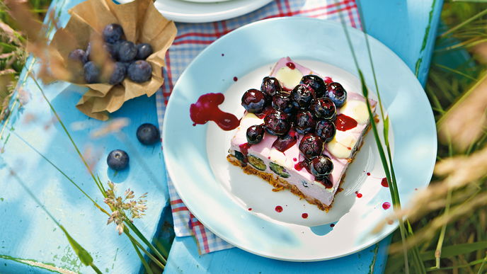 Heidelbeer-Frischkäse-Torte