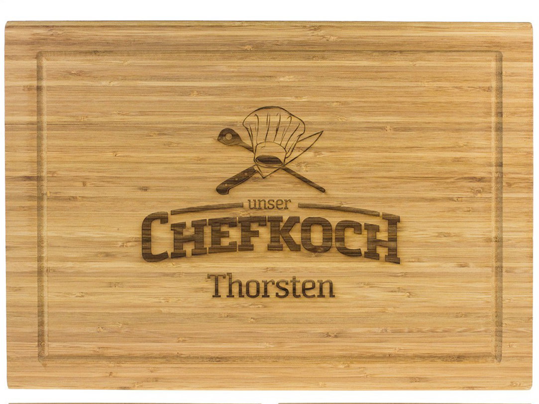 Holzschneidebreiit mit Gravur
