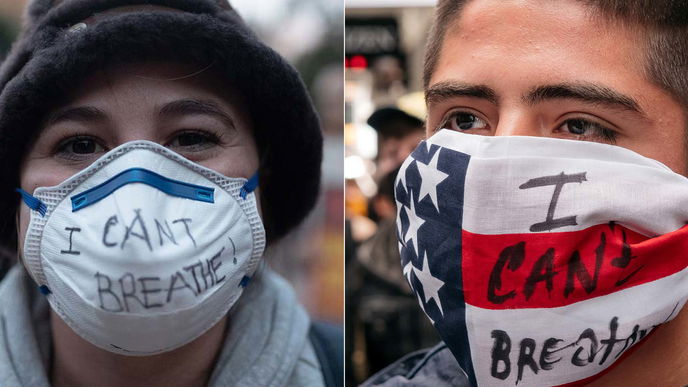 “I can't breathe“ Corona Schutzmasken mit Botschaft