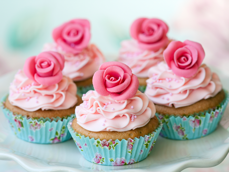 Cupcakes mit Zucker-Deko