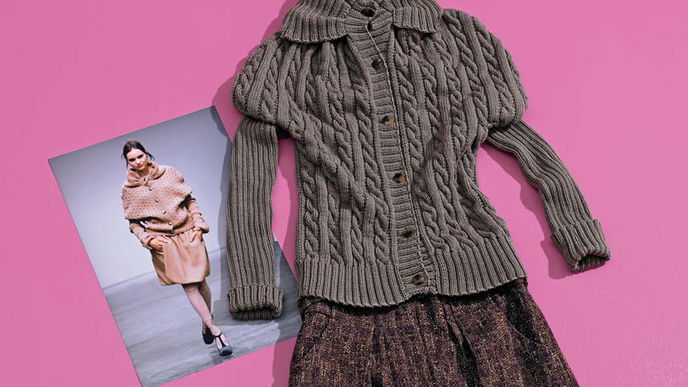 Strickanleitung Jacke mit Zopfmuster
