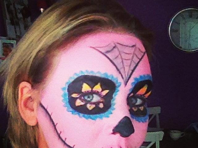 Bunt grundierter Sugar Skull