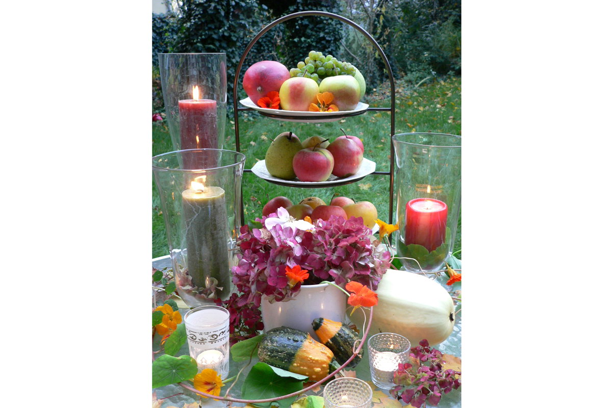 Kerzen-Obst-Deko