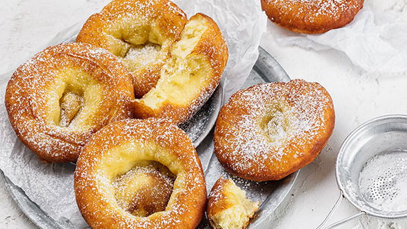 Rezept für Knieküchle, Ausgezogene oder Bayerische Krapfen