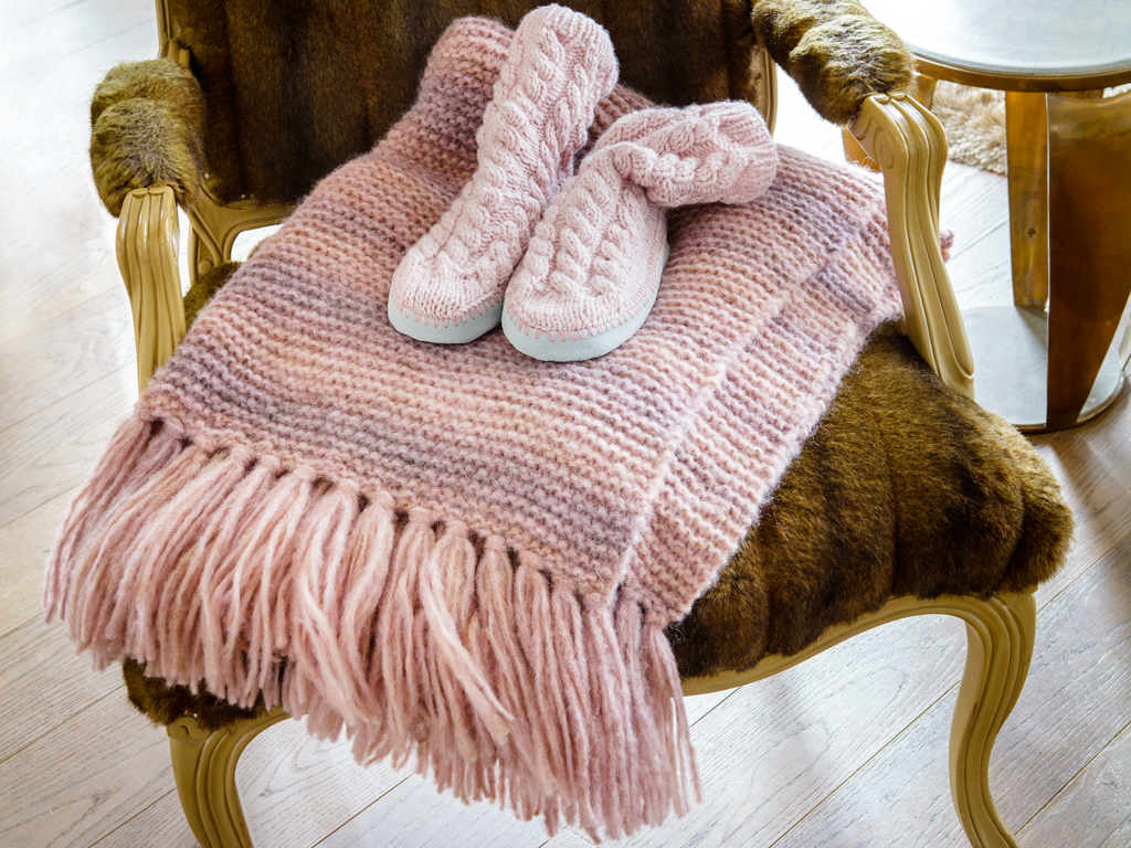 Kuscheldecke aus Alpaka-Merino-Garn