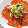 Lachscarpaccio mit gebratenen Spargel