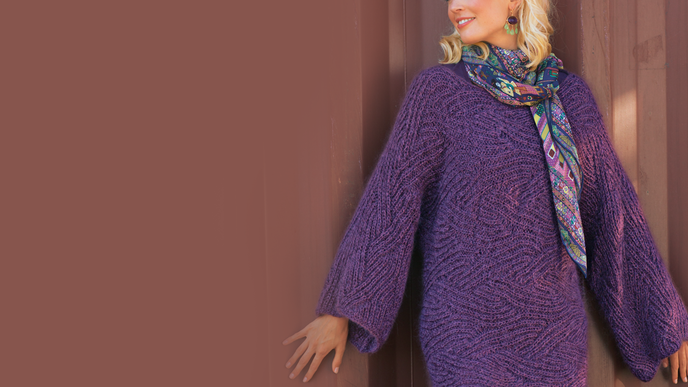 Oversize-Pulli Lila Laune