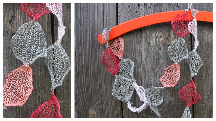 Frühlingshaft gestrickte Blätter-Kette von ITO