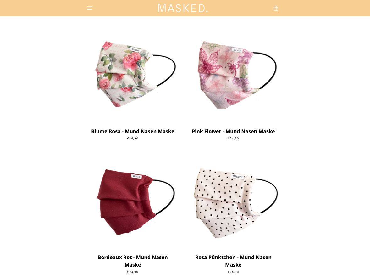 Modische Stoffmasken Masked
