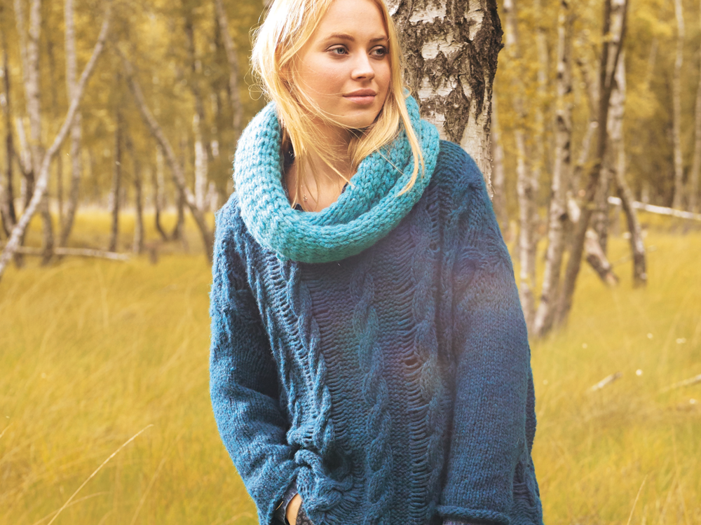 Mohair Zopfpulli Loopschal