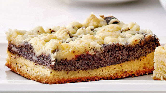 Mohnkuchen mit Schokotröpfchen-Streuseln