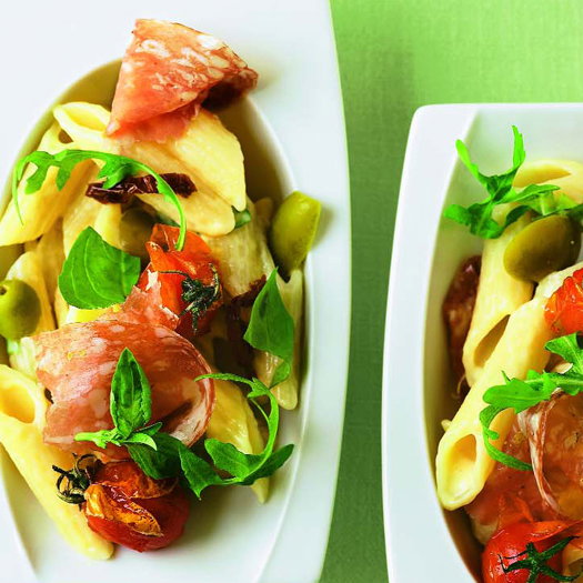 Nudelsalat mit Fenchelsalami
