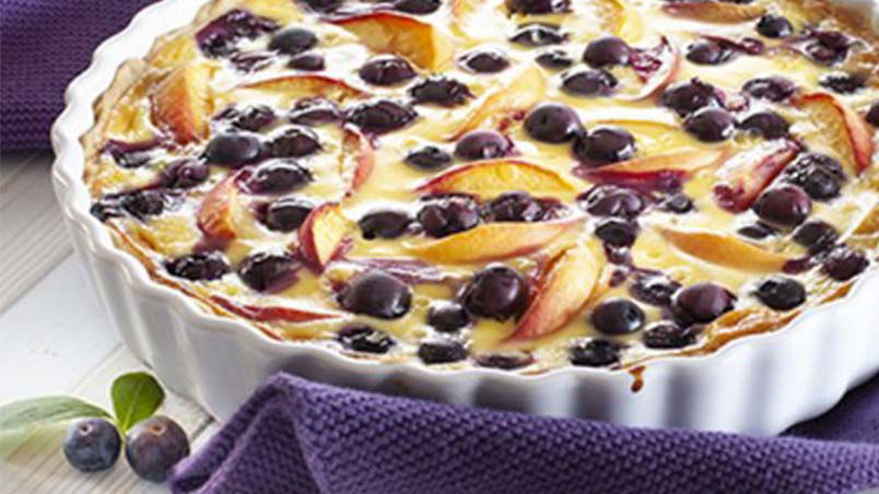 Rezept für eine saftige Pfirsich-Blaubeer-Tarte