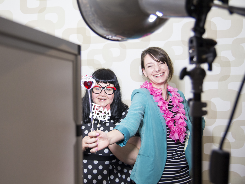 Die Fotobox "Photochimp" sorge für jede Menge Spaß
