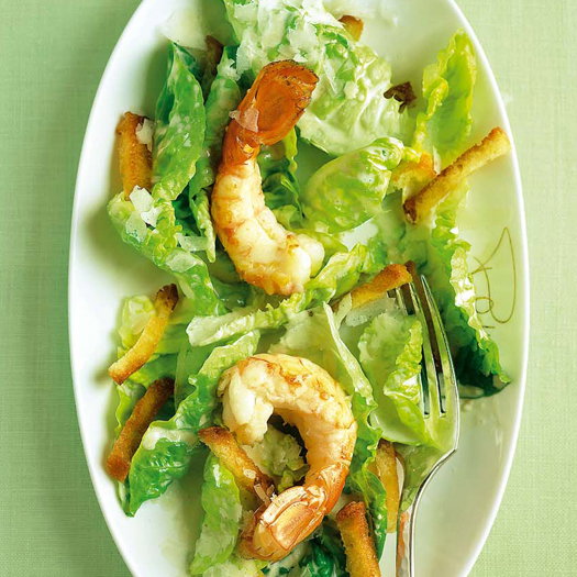 Caesar Salat mit Riesengarnelen - Ein abgewandelte Kreation des Ceasar Salads mit leckeren Riesengarnelen