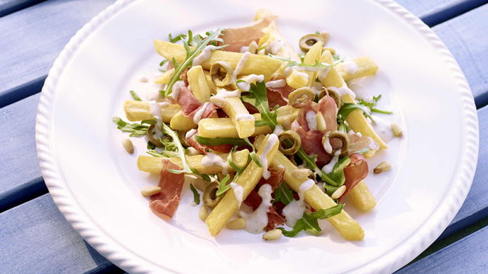 Pommes mit Parmaschinken