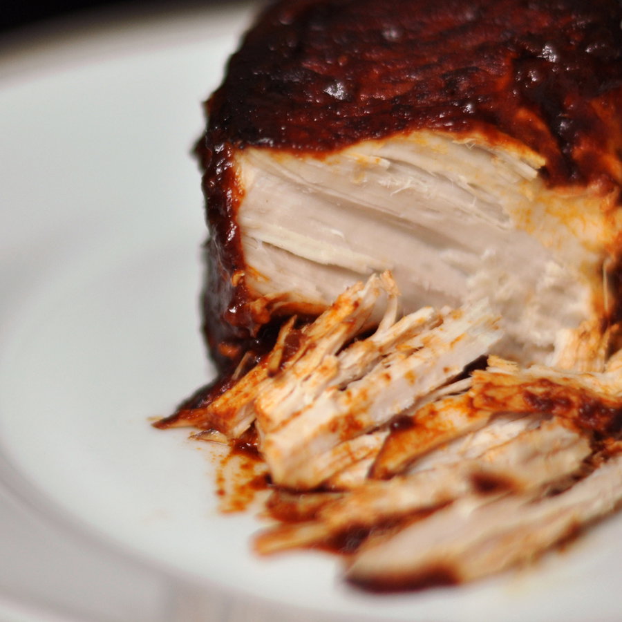 Zartes Schweinefleisch, das auseinander gezogen wird - Pulled Pork