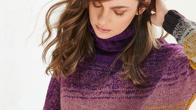 Ringelpullover mit Rollkragen