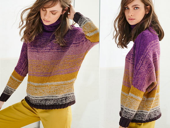 Ringelpullover mit Rollkragen