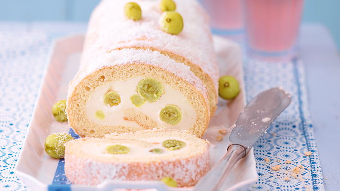 Quark-Stachelbeer-Rolle