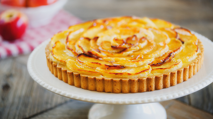 Apfelkuchen mit Pudding