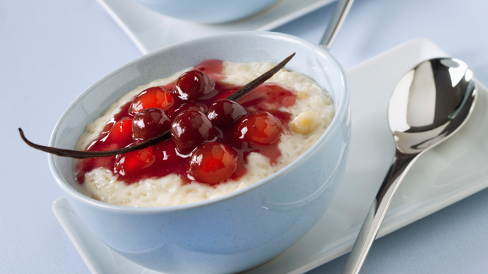 Rezept für Milchreis mit heißen Kirschen 