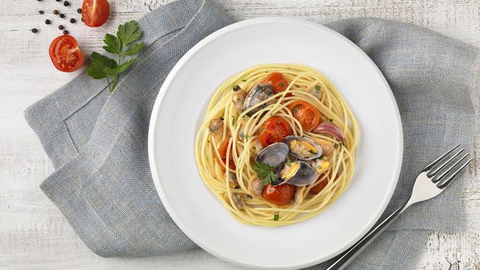 Rezept für glutenfreie Pasta mit Venusmuscheln