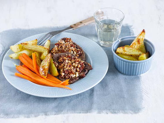Rezept Rinderschnitzel mit Nusskruste