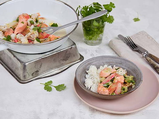 Rezept Rotbarschpfanne mit Rhabarber