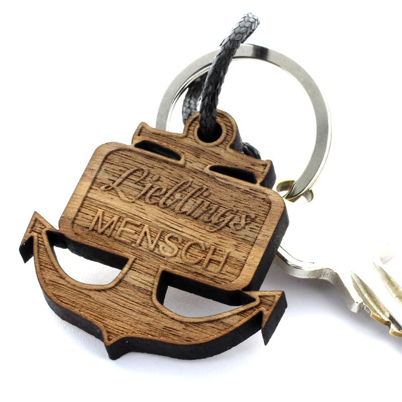Holz-Anker als Schlüsselanhänger